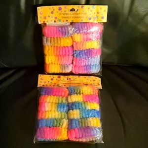 2 packages of rainbow scrunchies vintage 90s. Pride ponytails!